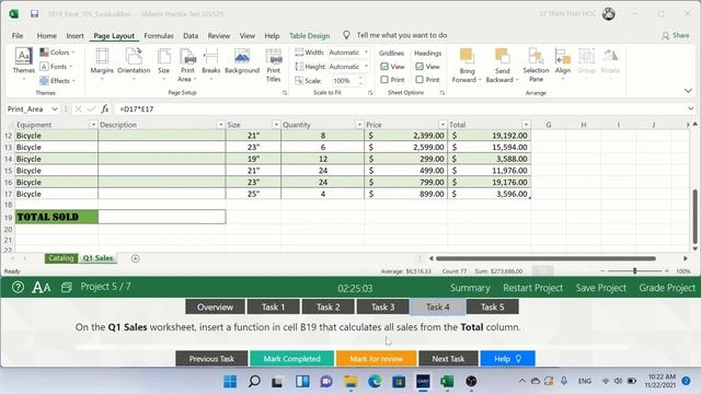 GMetrix - MOS Excel 2019/365 (MO-200) Exam 1 - Project 5: Surplus Bikes смотреть онлайн