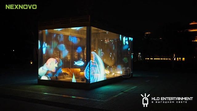 Кубическая художественная инсталляция со светодиодным стеклом смотреть онлайн