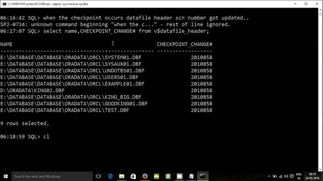 when checkpoint will occur in oracle database смотреть онлайн