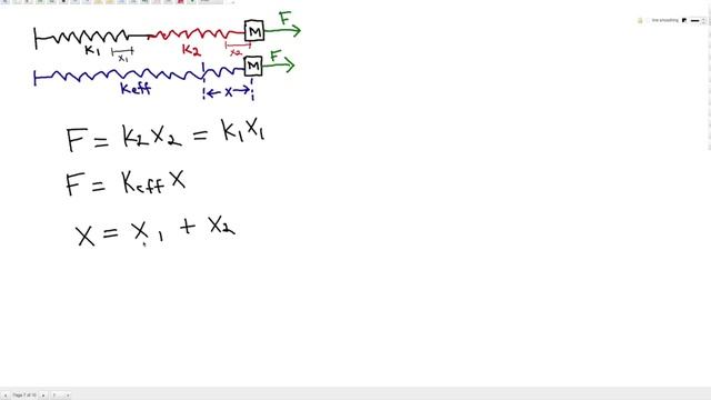 Simple Harmonic Motion - Springs in series vs parallel, and vertical springs смотреть онлайн