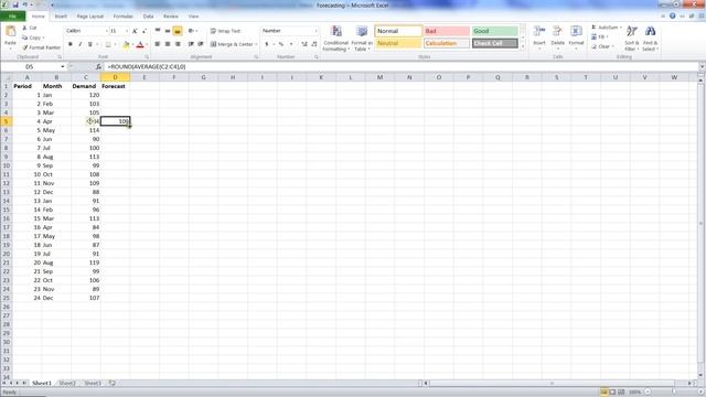 Moving Average Forecast in Excel смотреть онлайн