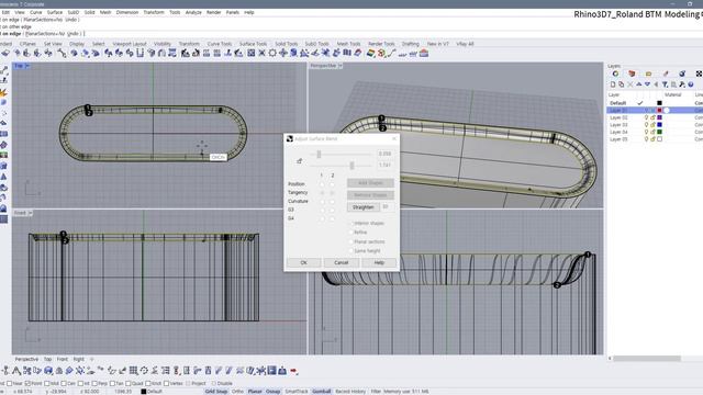 Roland BTM-1 블루투스 3D 모델링 - Part01 (Create UV Curve 사용법) смотреть онлайн