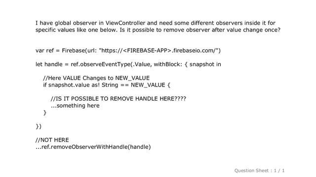 iOS : Remove observer after value change in Firebase смотреть онлайн