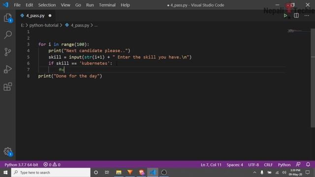 Pass statements in Python | Part 10 | Learn Python in Nepali [2020] смотреть онлайн