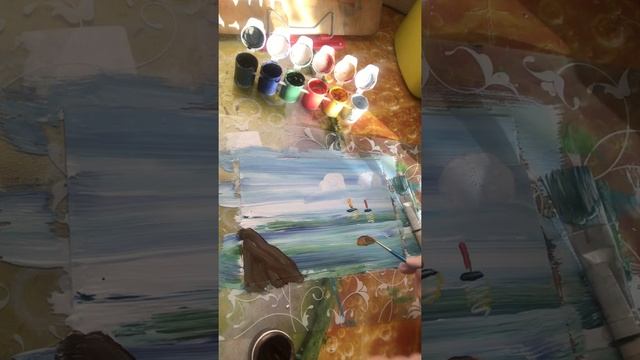 Как нарисовать море и корабли легко и просто смотреть онлайн