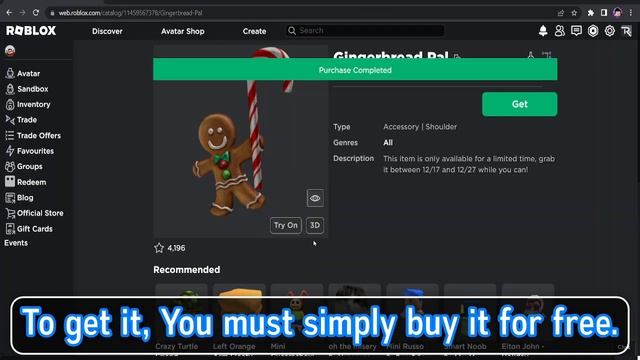 [EVENT] HOW TO GET THE GINGERBREAD PAL | ROBLOX смотреть онлайн