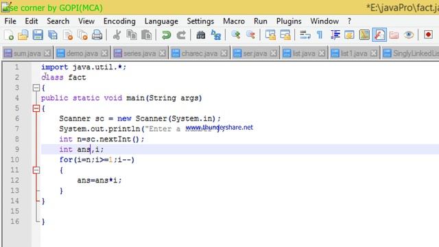 Factorial of given number by using JAVA смотреть онлайн