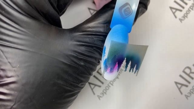 Сказочный зимний маникюр: пейзаж на ногтях | Дизайн ногтей аэрографом смотреть онлайн