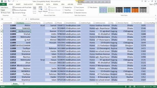 Excel Tables Tutorial #2 Table Format Excel 2013 смотреть онлайн