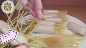 Макароны внутри сосисок/Спагетти с сосисками/Рецепт с подвохом