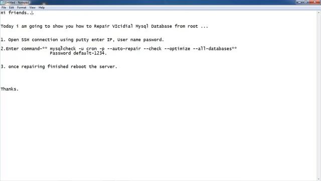 Repair VIcidial Mysql Database смотреть онлайн