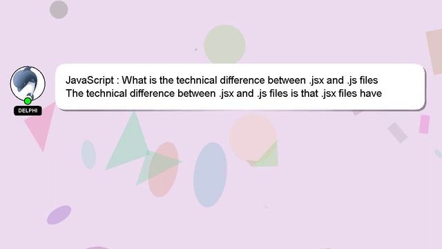 JavaScript : What is the technical difference between .jsx and .js files смотреть онлайн