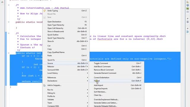 FORMAT JAVA CODE IN ECLIPSE DEMO SOURCE FORMAT смотреть онлайн