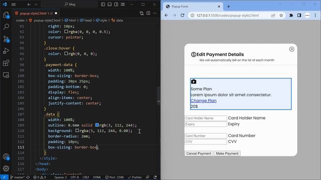 Create a Popup Modal Form using HTML CSS and JS смотреть онлайн