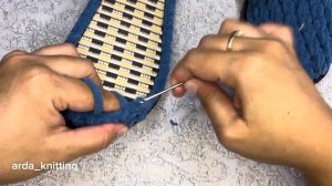 Тапочка из велюра. Қазақша тоқыма. Crochet. вязание крючком