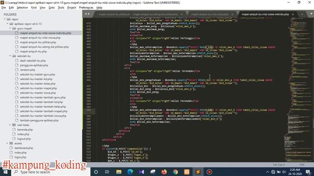 Fungsi SELECT MAX, MIN, AVG koding PHP смотреть онлайн