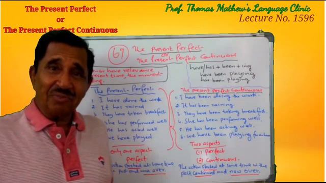 No. 67 ( 1596 ) by Prof Thomas Mathew. The Present Perfect or The Present Perfect Continuous. смотреть онлайн