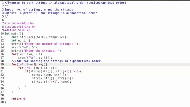 Program to sort strings in alphabetical order (Lexicographical order) смотреть онлайн