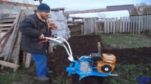 Мотоблок НЕВА вспашка целины кильтиватором