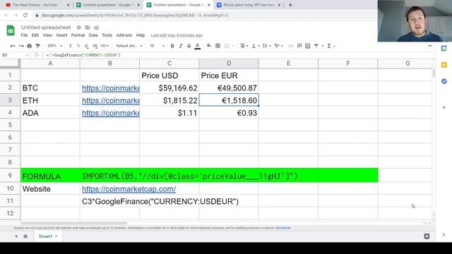 Real-time Crypto Prices on Google Sheets (explained simply) смотреть онлайн
