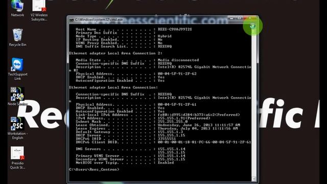 Viewing Network Config Values (IP Address, MAC Address, Etc.)