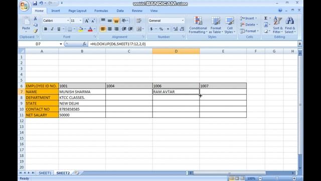 Ms Excel - Hlookup Formula смотреть онлайн