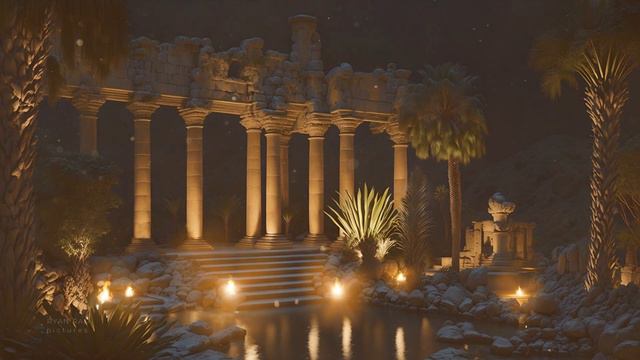 Relaxing Ancient Greek Music & Calm Night Ambience | Serene Night Journey Through Ancient Rome