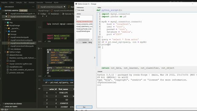 MySQL e Orange Canvas-Usando Python Script - Orange Data Mining смотреть онлайн