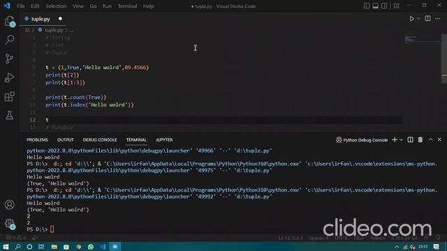 Python 3 - Part 7 | Tuple | Basics | Selenium tutorial смотреть онлайн