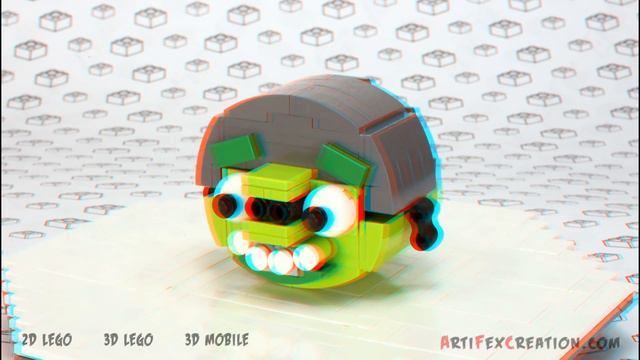 3D Mobile HELMET PIG - Lego Angry Birds Animated Review with Building Instructions смотреть онлайн