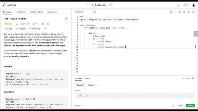 House Robber | Dynamic Programming Python Solution смотреть онлайн