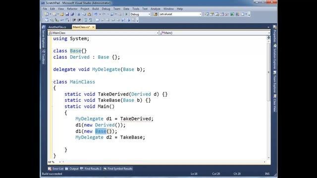 C# Delegate Contravariance смотреть онлайн
