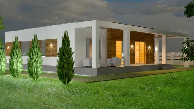 Проект дома и 3D визуализация фасадов и ландшафта. смотреть онлайн