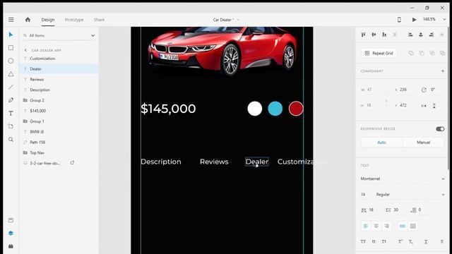 Learn how to design mobile app user interface in Adobe XD 2020(Process Video) - Car Dealer App смотреть онлайн