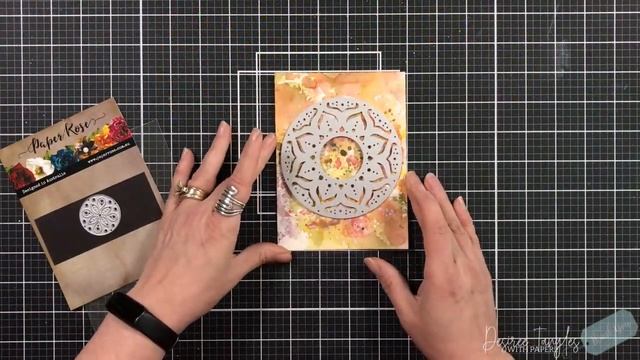 Paper Rose Studio | Ink Smooshed Backgrounds | Mandala Circle Die Set | Card Making Tutorial смотреть онлайн