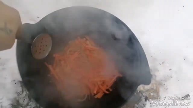 Фут-блог. Плов в казане на костре.