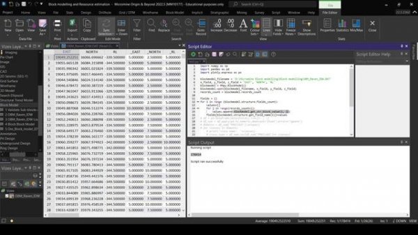 Manipulate Micromine Block Models using Python