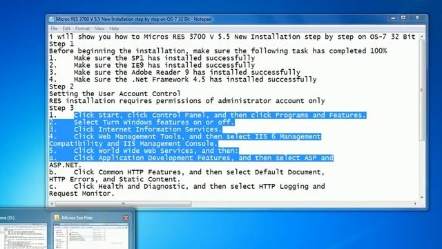 Micros RES 3700 V 5.5 New Installation step by step on OS-7 32 Bit Step 1 смотреть онлайн