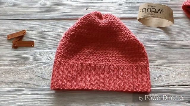 ШАПКА ВЯЗАНАЯ КРЮЧКОМ// ГОТОВАЯ РАБОТА// ПРЯЖА DROPS FLORA