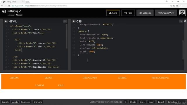 4. Хитрости в html и css. Выпадающее меню смотреть онлайн