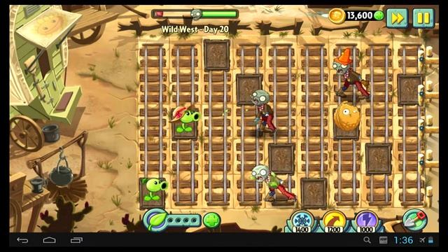 Как пройти 20 уровень в игре Растения против Зомби 2 Дикий запад смотреть онлайн