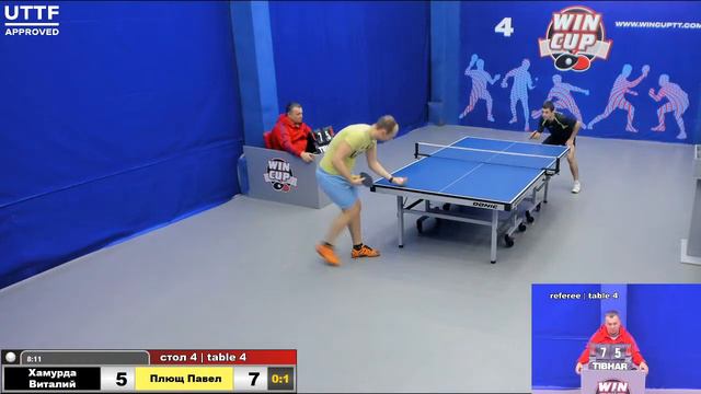 16:00 Хамурда Виталий 0-3 Плющ Павел  стол 4  Юг-3  10.02.21