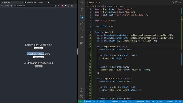 Копирование объектов в JavaScript. StructuredClone. Производительность смотреть онлайн