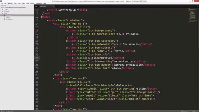 Curso de Bootstrap 4: Botones con íconos. Bootstrap 4 Course: Buttons with icons. смотреть онлайн