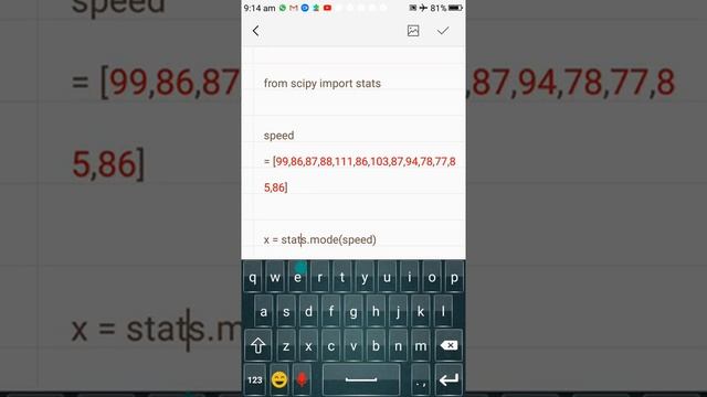 #5.NumPy,mode in numpy python, program of mode in numpy Python смотреть онлайн