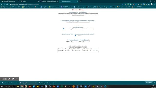 DAHANE0 - Créer un code d’intégration grâce à un générateur d’iframe смотреть онлайн