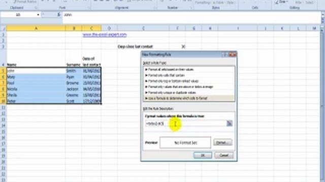 How to conditionally format the date of last contact in Excel 2010. смотреть онлайн