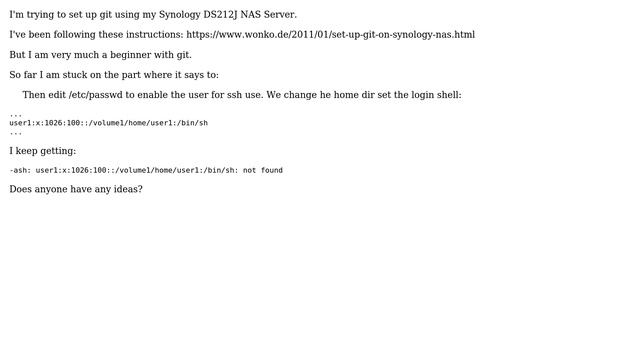 How to set up git in NAS Server (git, ssh, busybox)? смотреть онлайн