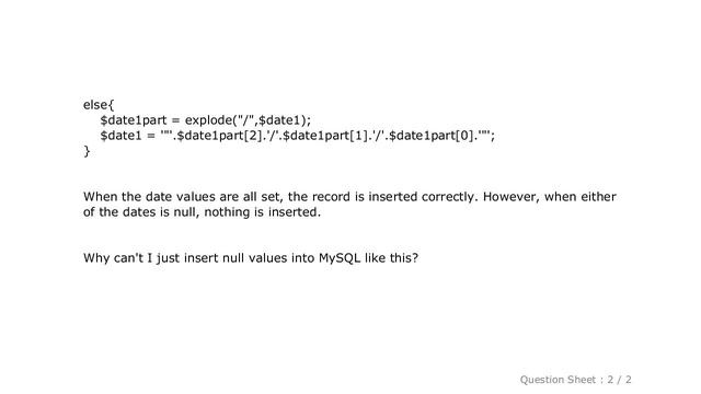 MySQL : MySQL, how to insert null dates смотреть онлайн
