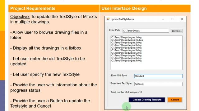 Develop AutoCAD Plugin to Update TextStyle for Multiple Drawings using VB.NET (1 of 6) смотреть онлайн